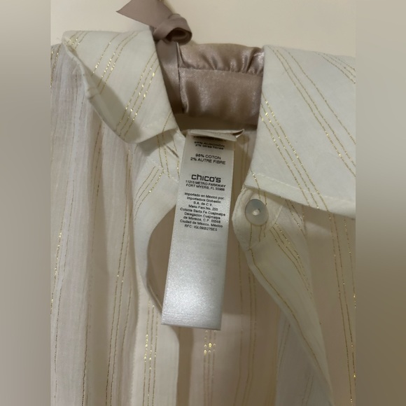 Chicos OPEN SHOULDER blouse size 0 like medium - Picture 2 of 6